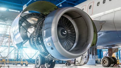 aerospace turbine of an airplane